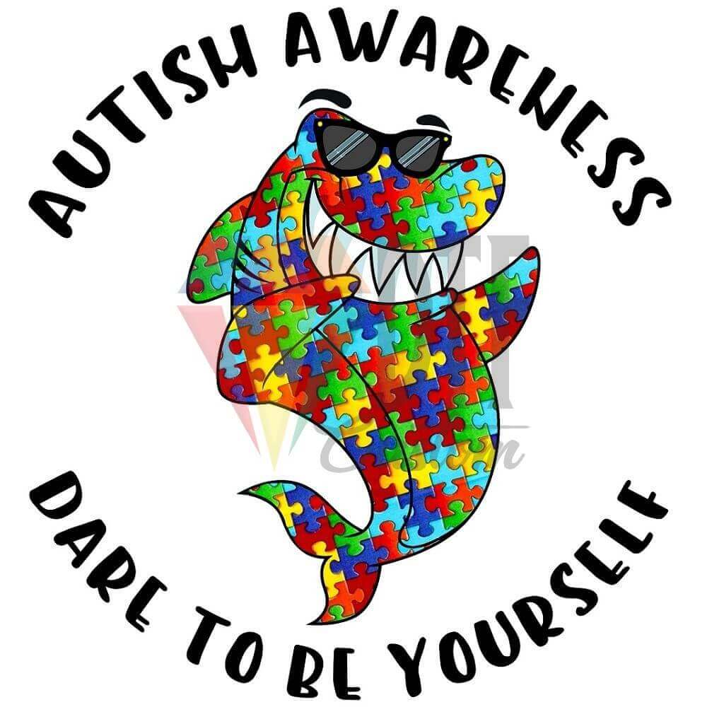 Autism Awareness Dare to Be Yourself DTF transfer design
