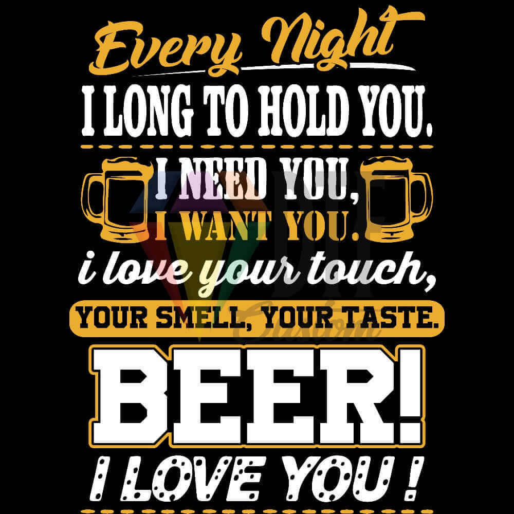 Beer I Love You DTF transfer design