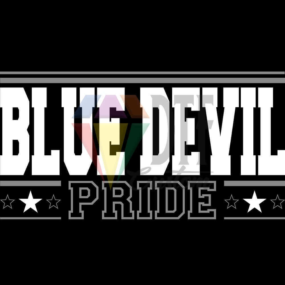 Blue Devil Pride DTF transfer design