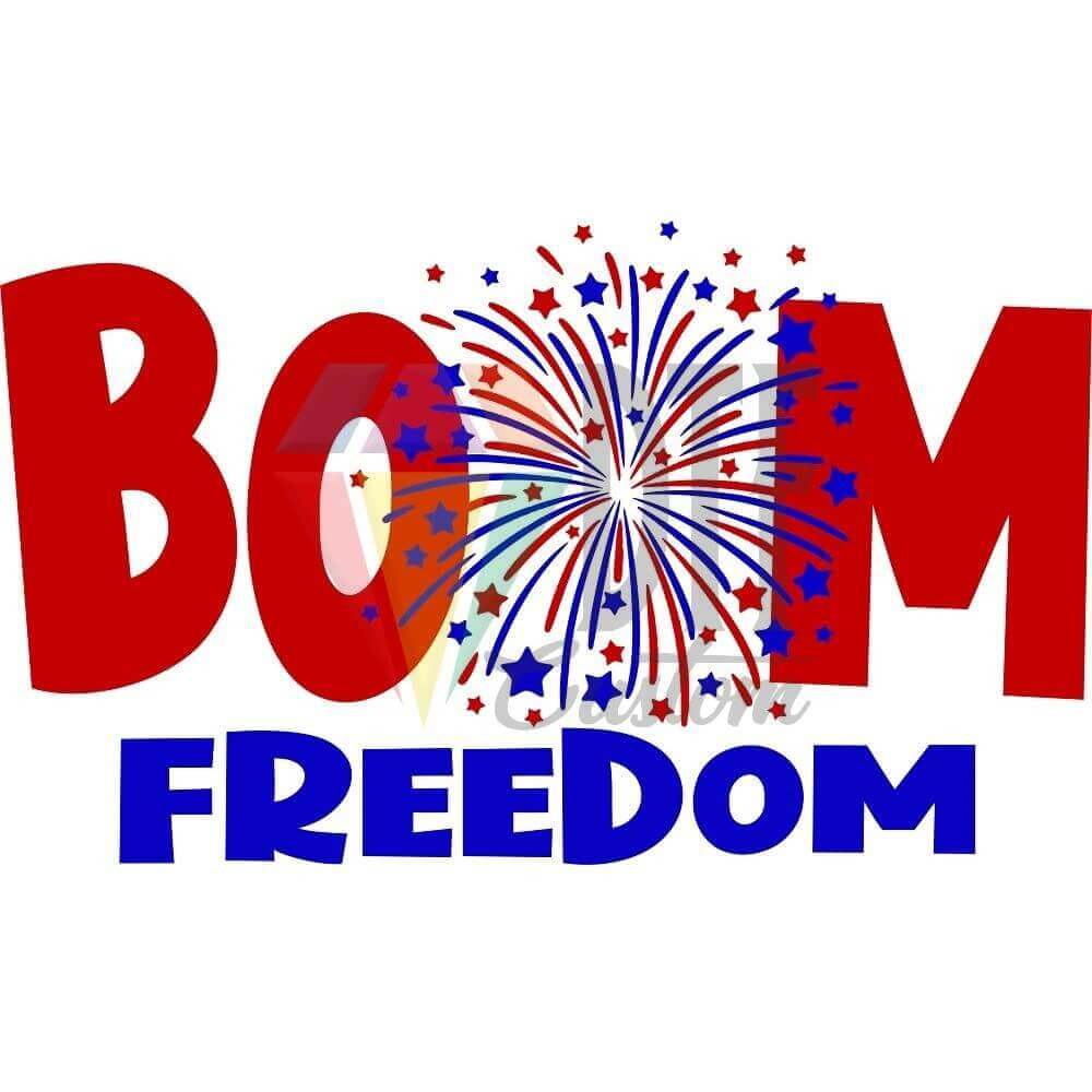 Boom Freedom DTF transfer design
