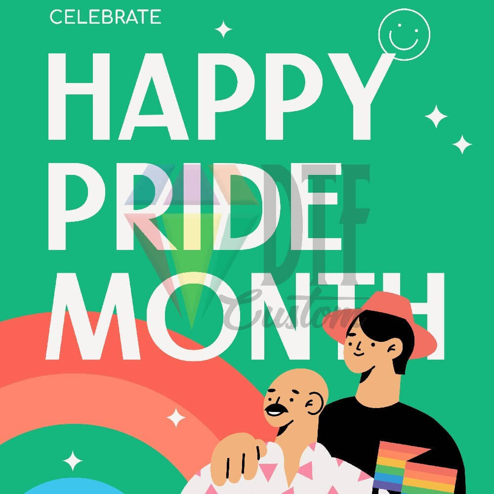 Celebrate Happy Pride Month DTF transfer design