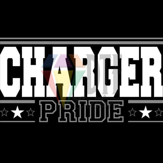 Charger Pride DTF transfer design