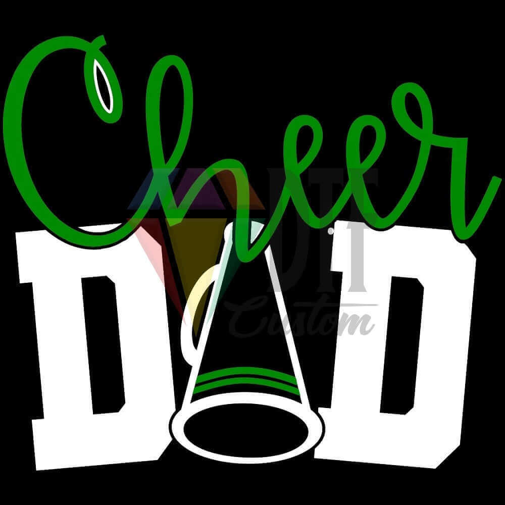 Cheer Dad White-Green DTF transfer design