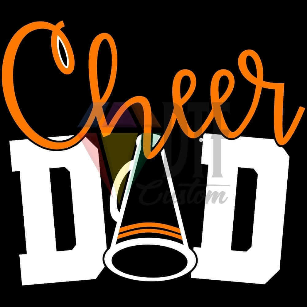 Cheer Dad White-Orange DTF transfer design