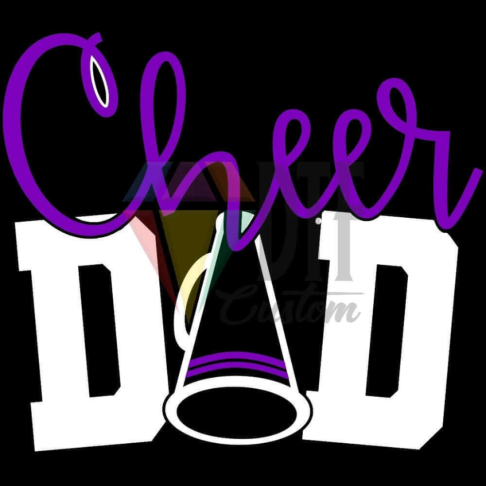 Cheer Dad White-Purple DTF transfer design