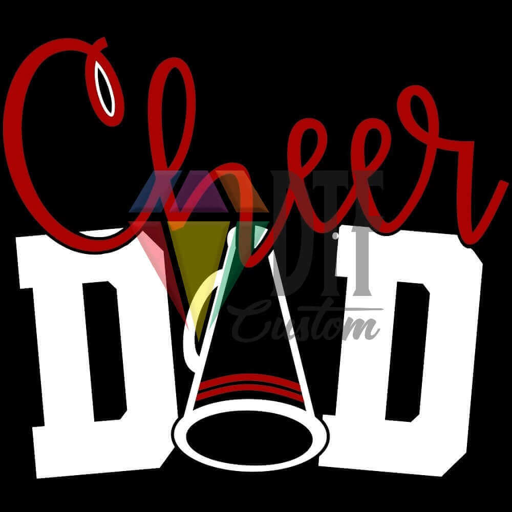 Cheer Dad White-Red DTF transfer design