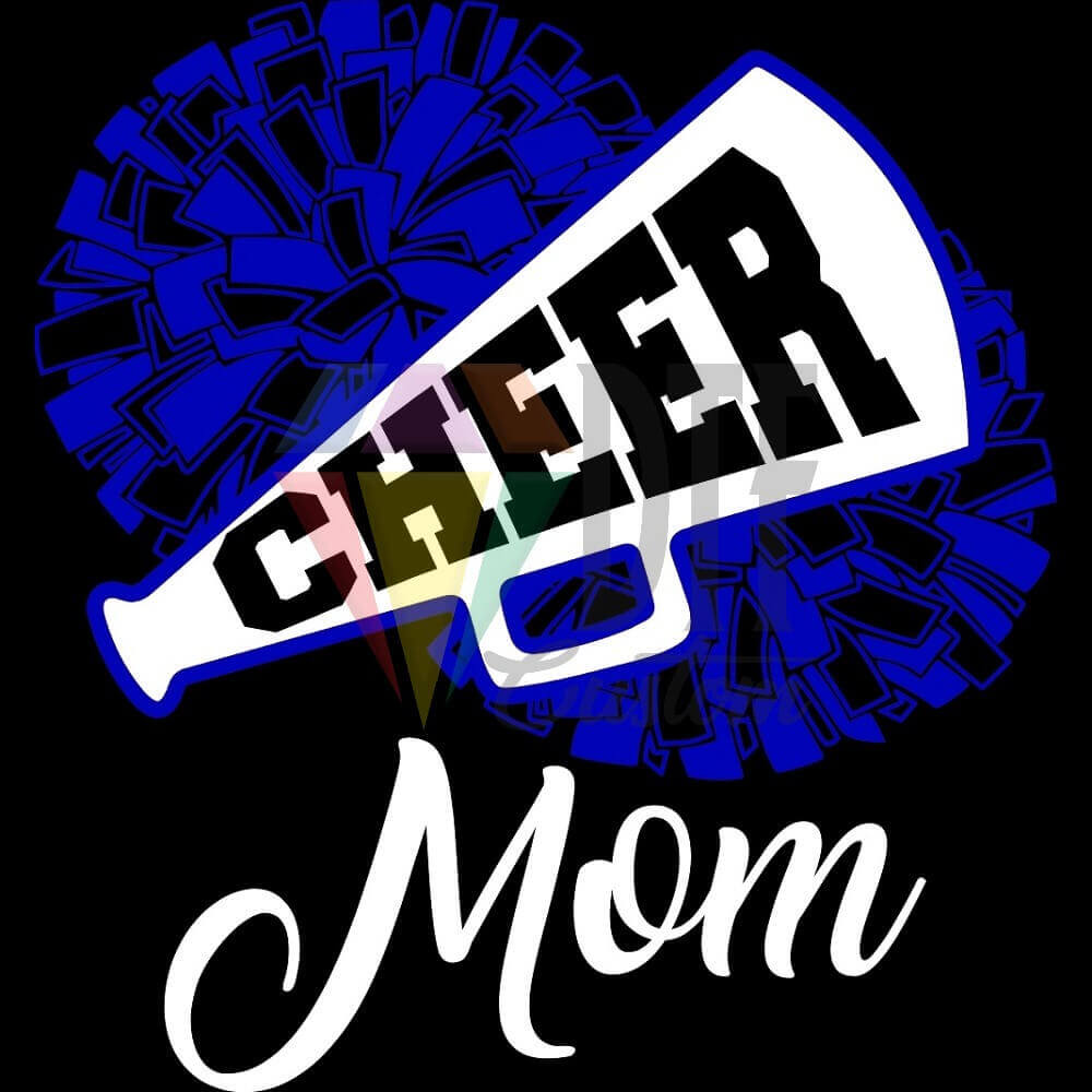 Cheer Mom Blue DTF transfer design