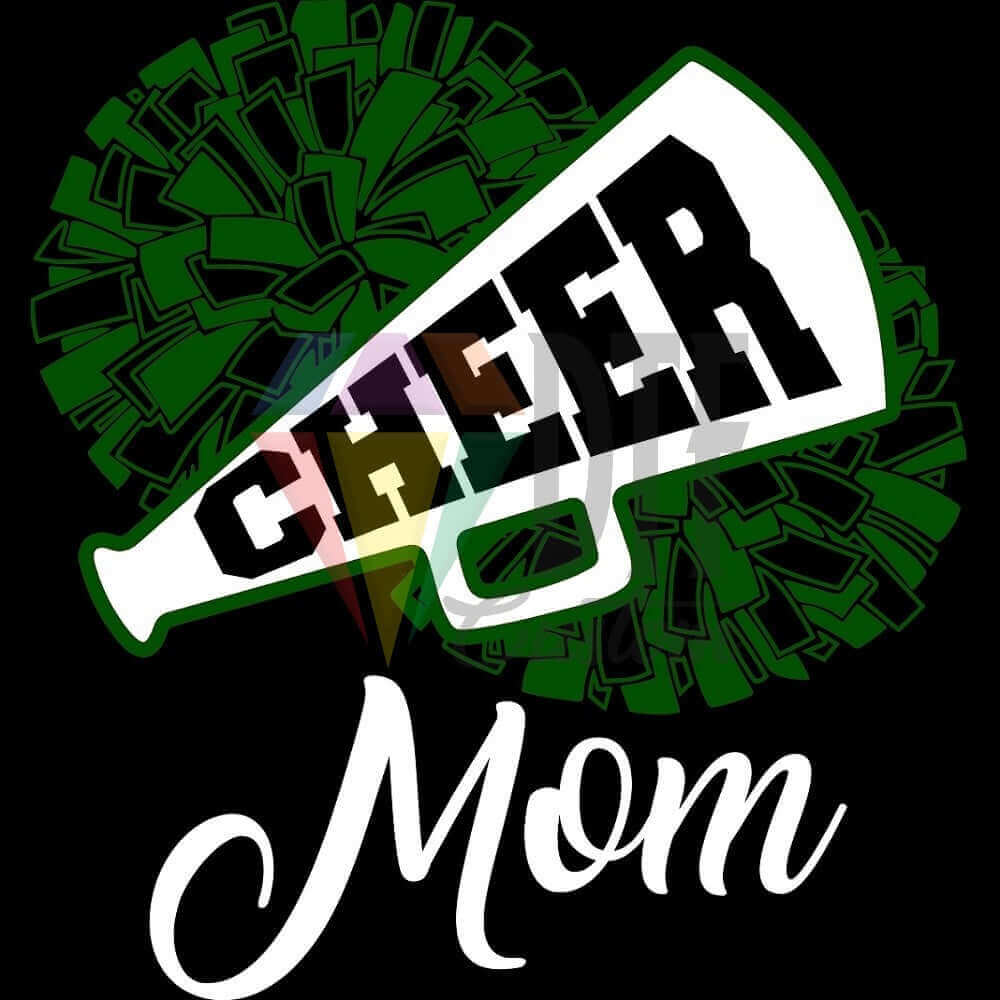 Cheer Mom Forest Green DTF transfer design