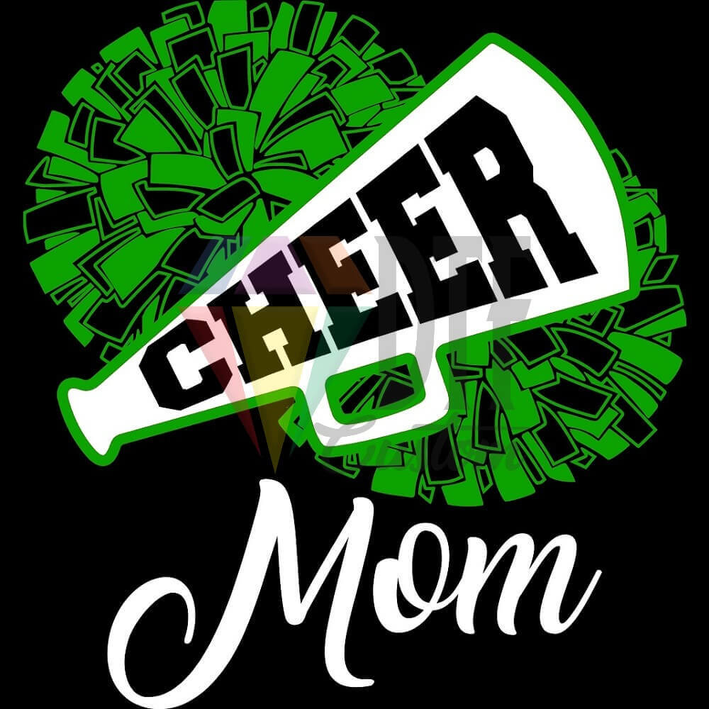 Cheer Mom Green DTF transfer design