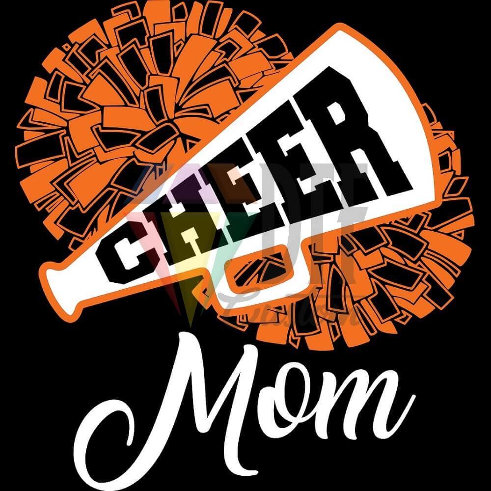 Cheer Mom Orange DTF transfer design