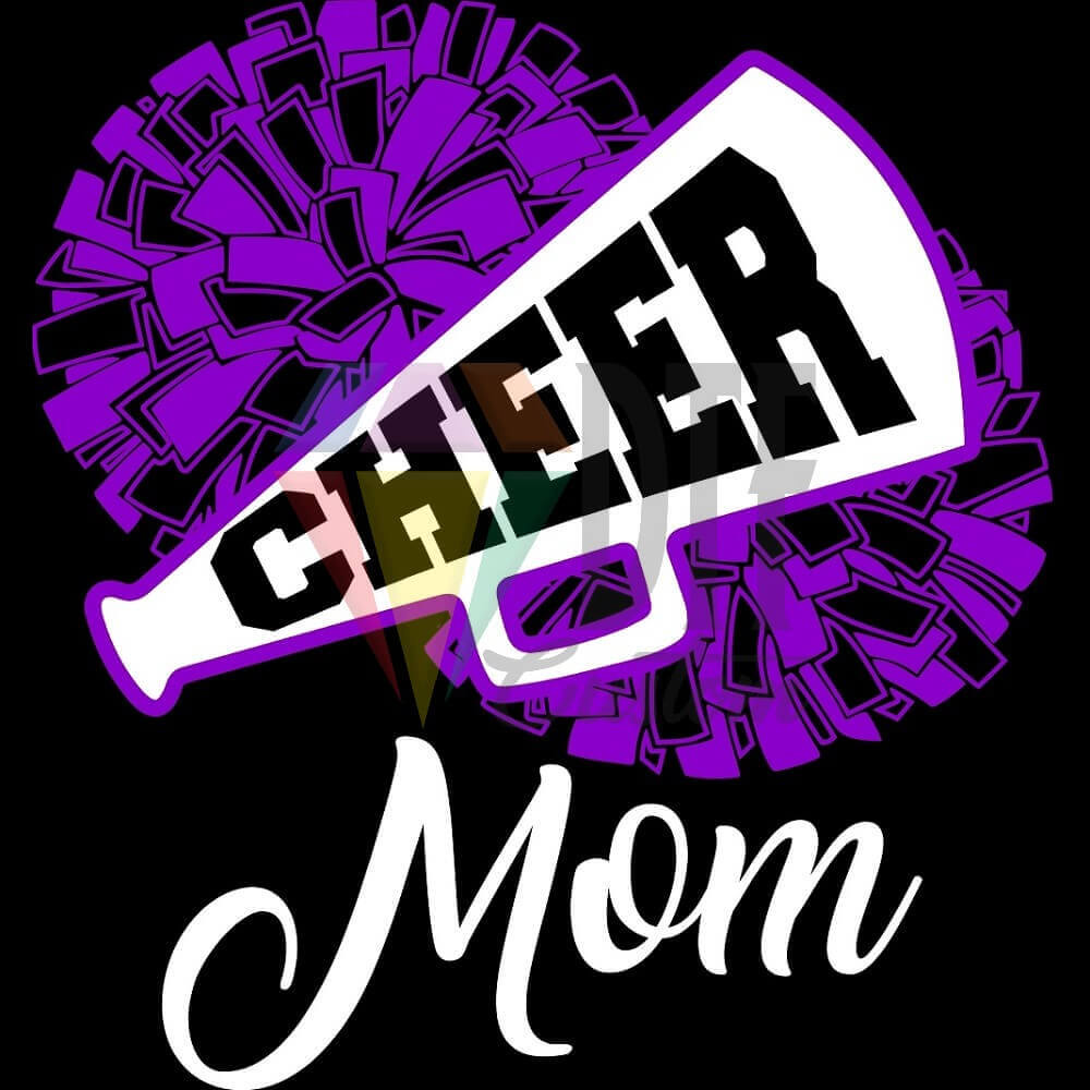 Cheer Mom Purple DTF transfer design