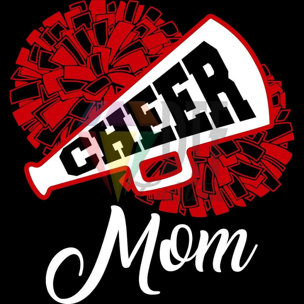 Cheer Mom Red DTF transfer design