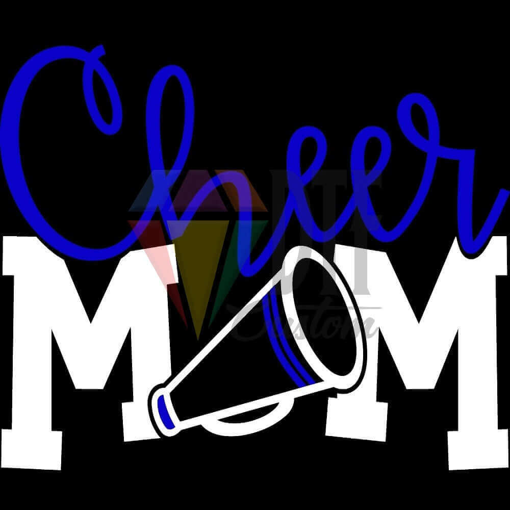 Cheer Mom White-Blue DTF transfer design