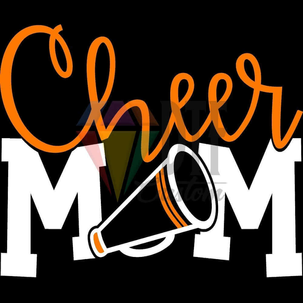 Cheer Mom White-Orange DTF transfer design
