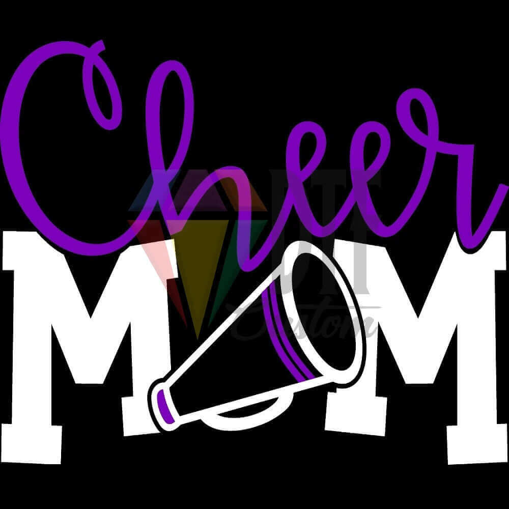 Cheer Mom White-Purple DTF transfer design