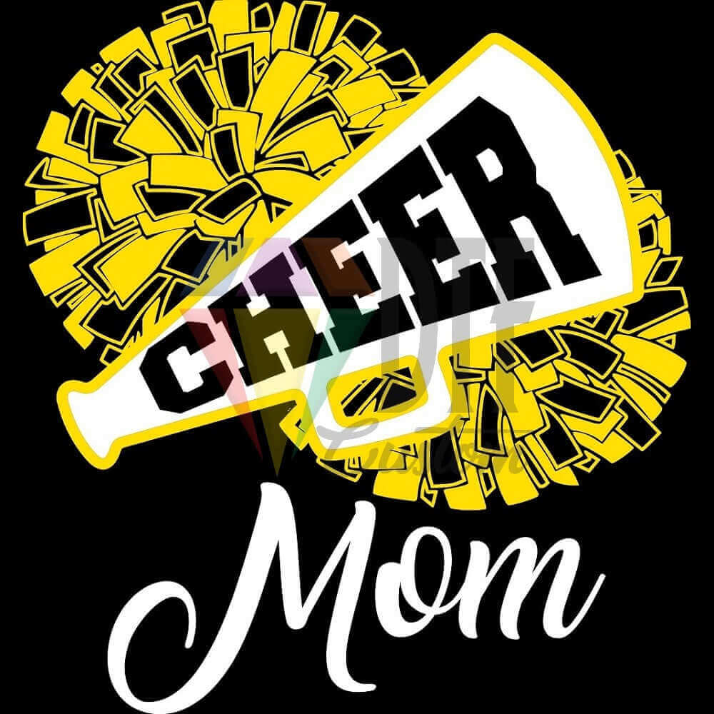 Cheer Mom Yellow DTF transfer design