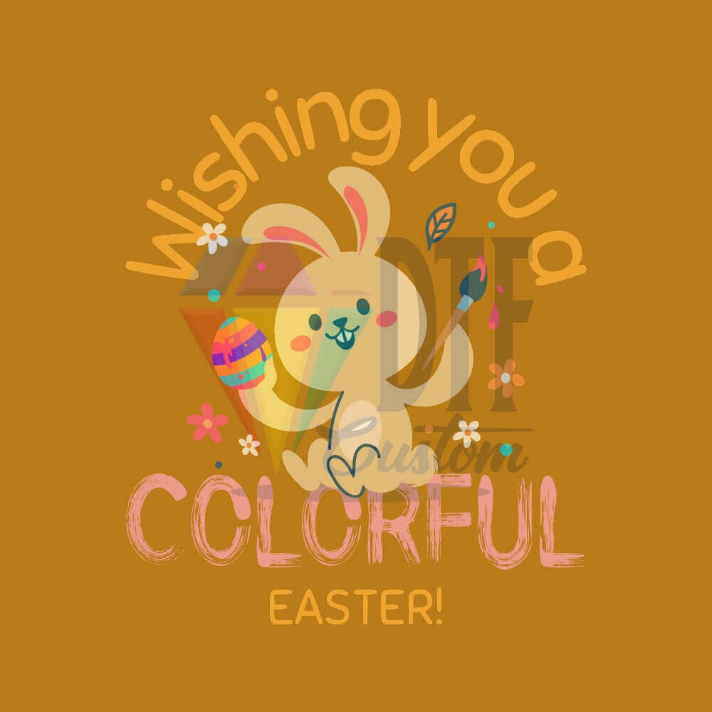 Colorful Easter DTF transfer design