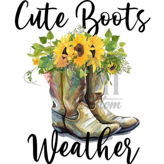 Cute Boots Weather DTF transfer design
