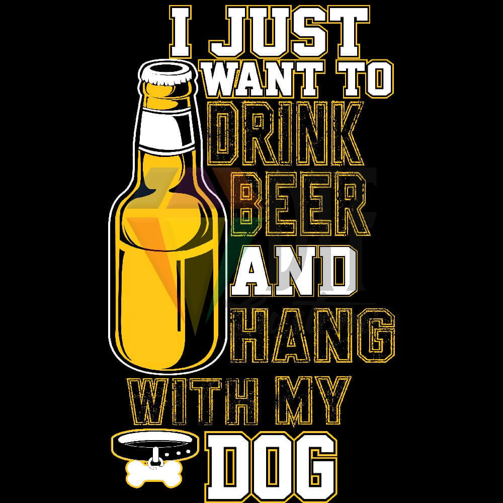 Drink Beer Dog DTF transfer design