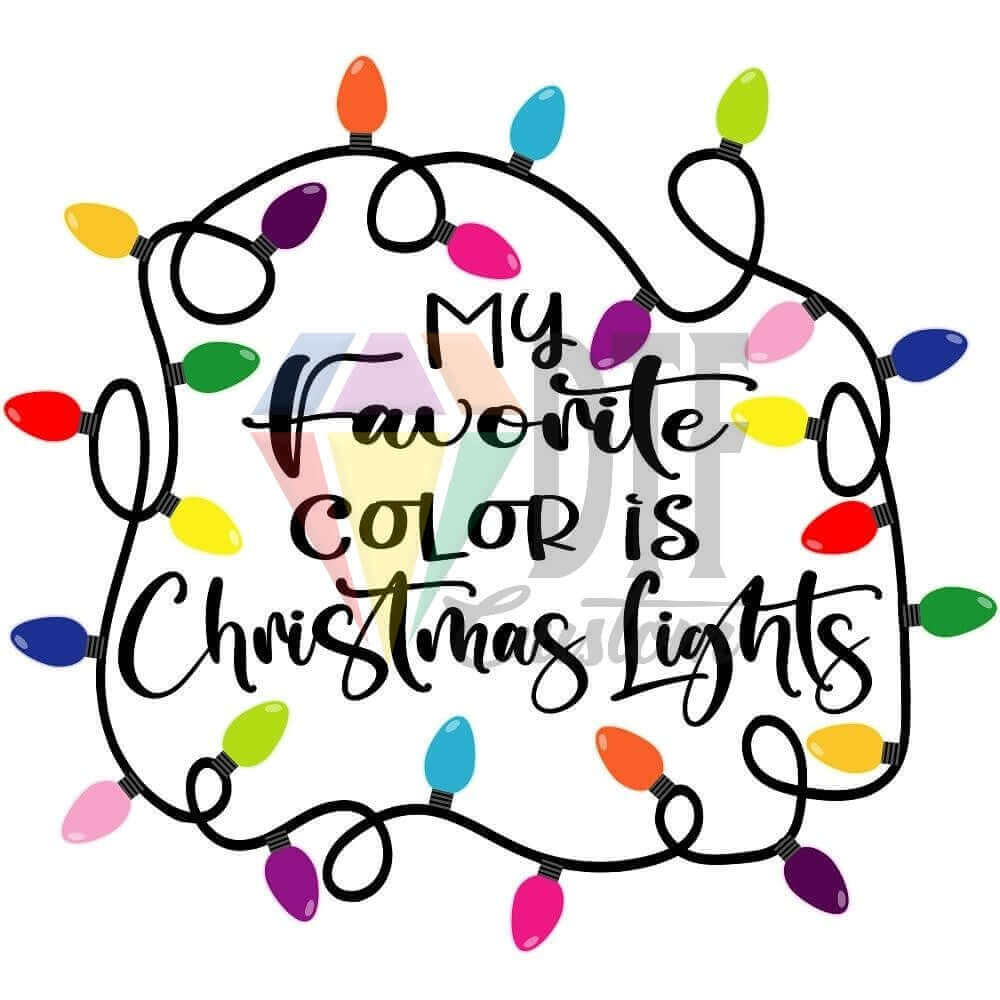 Fav Color Christmas Lights DTF transfer design