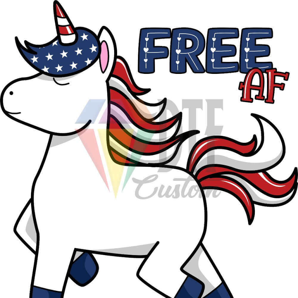 Free AF Unicorn DTF transfer design