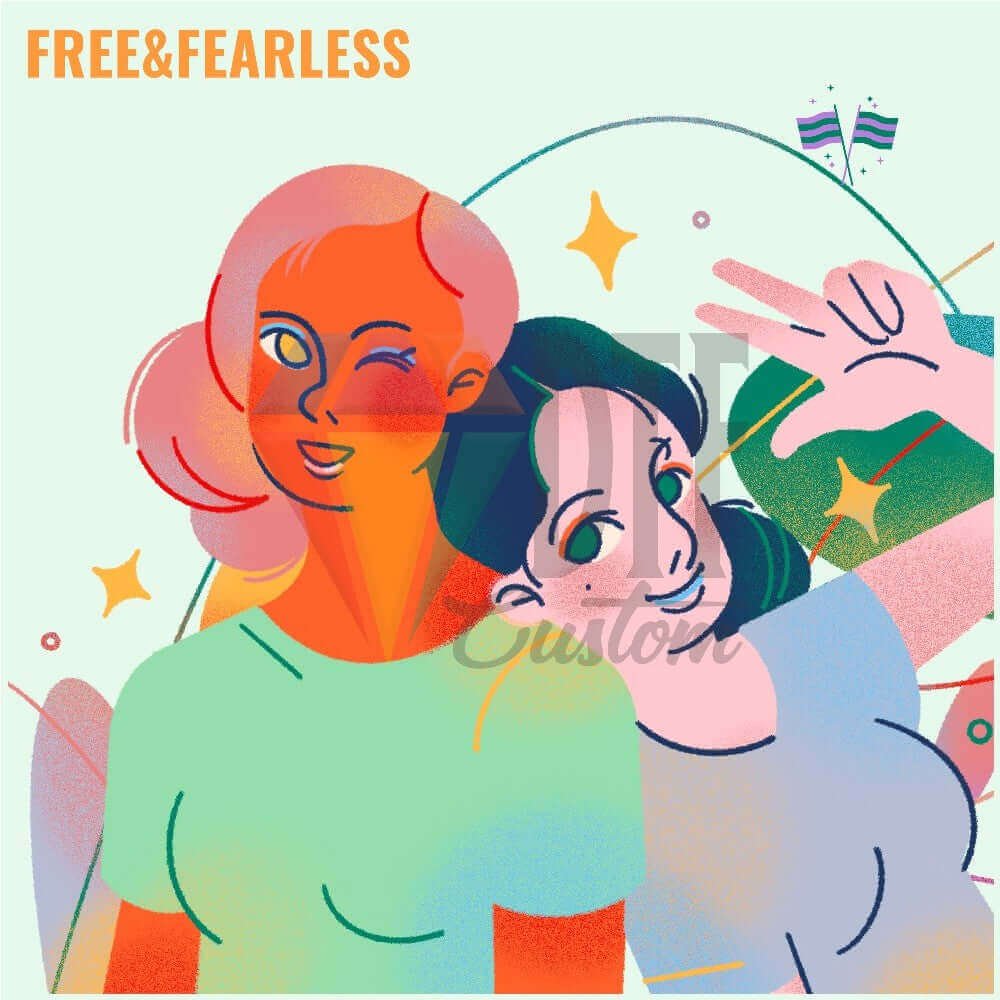 Free & Fearless DTF transfer design