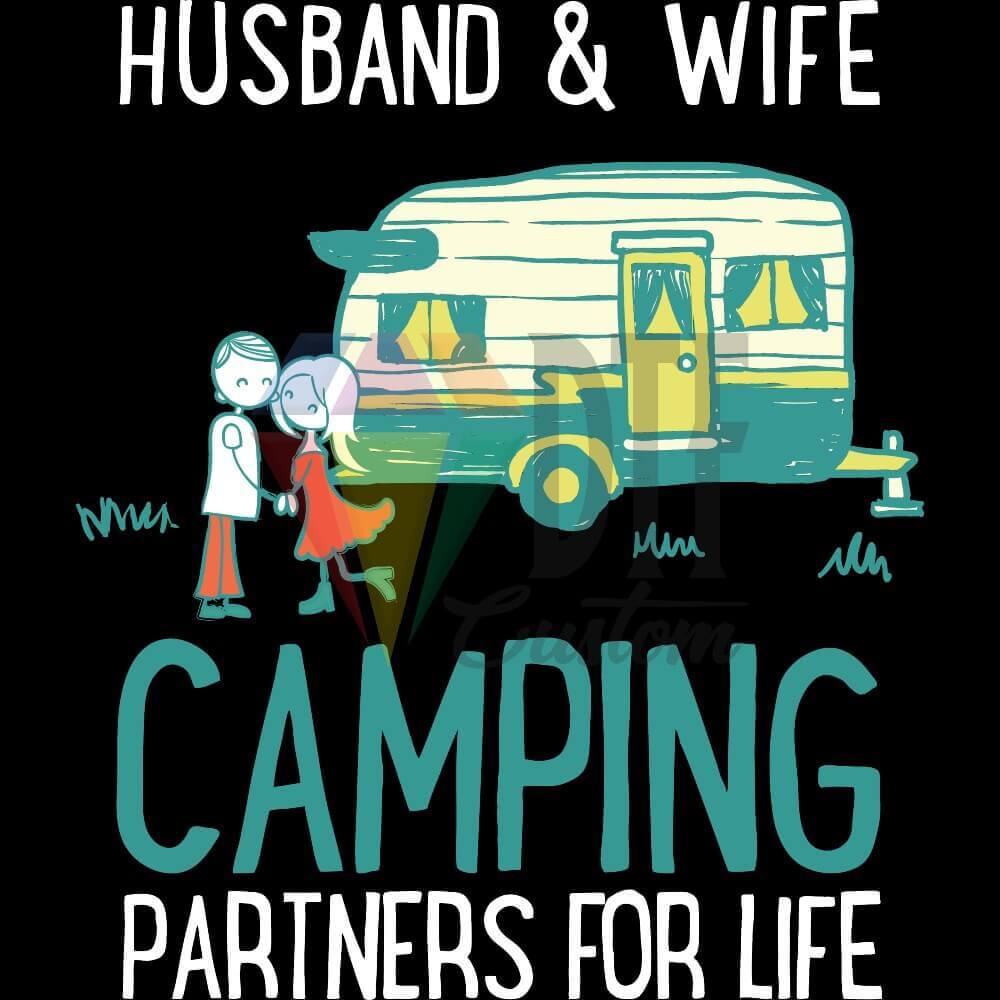 Husband And Wife Camping Partners DTF transfer design