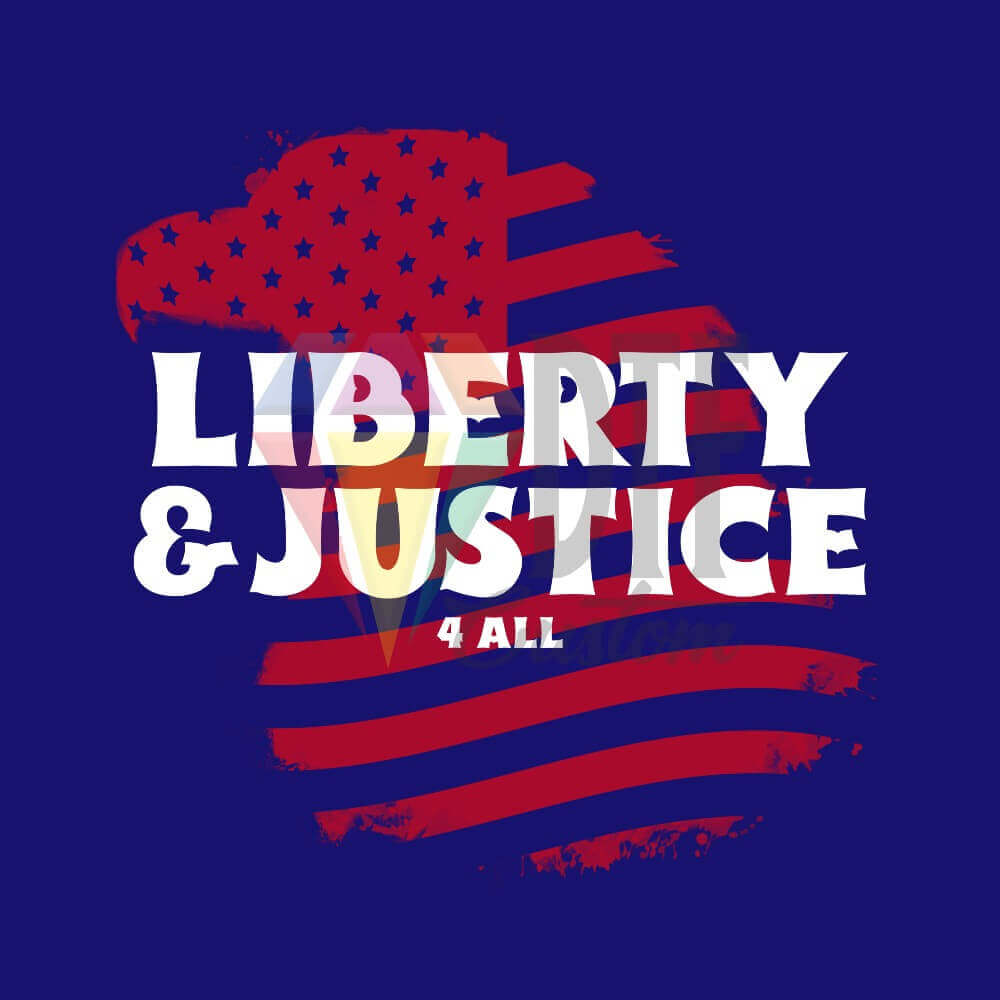 Liberty & Justice DTF transfer design