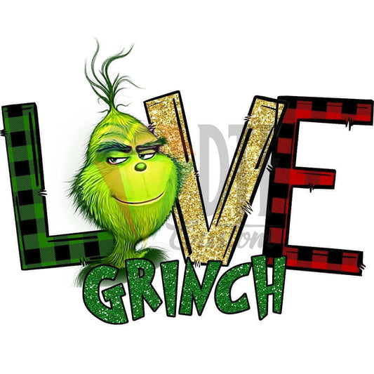 Love Grinch DTF transfer design