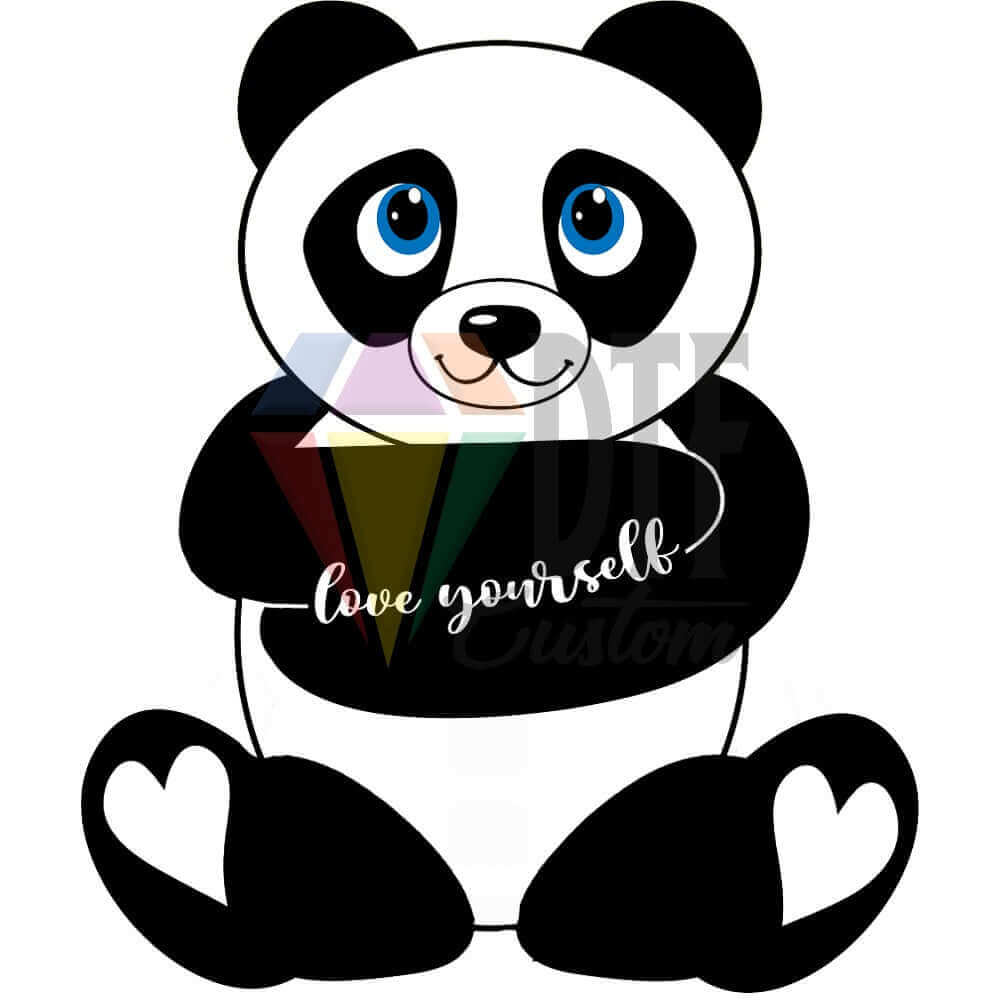 Love Yourself Panda Bear DTF transfer design