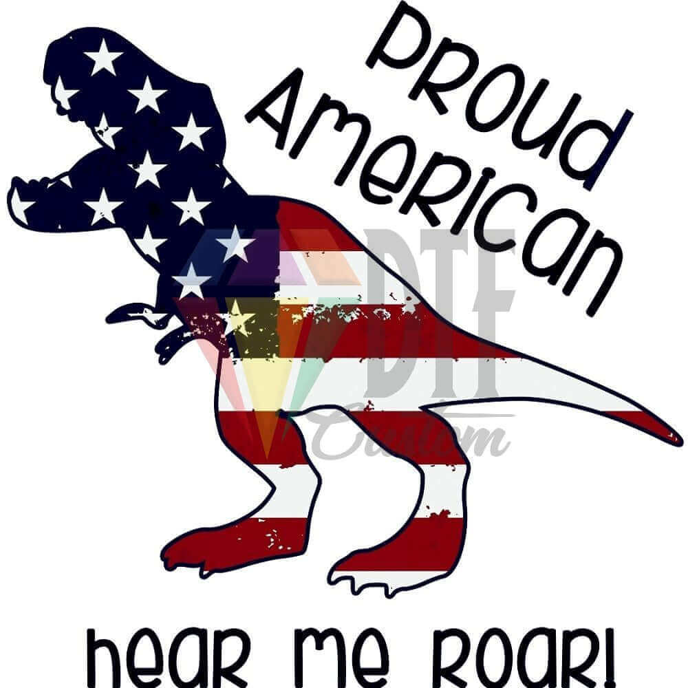 Proud American Dino - Youth 10in DTF transfer design