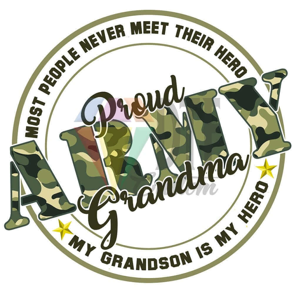 Proud Army Grandma DTF transfer design