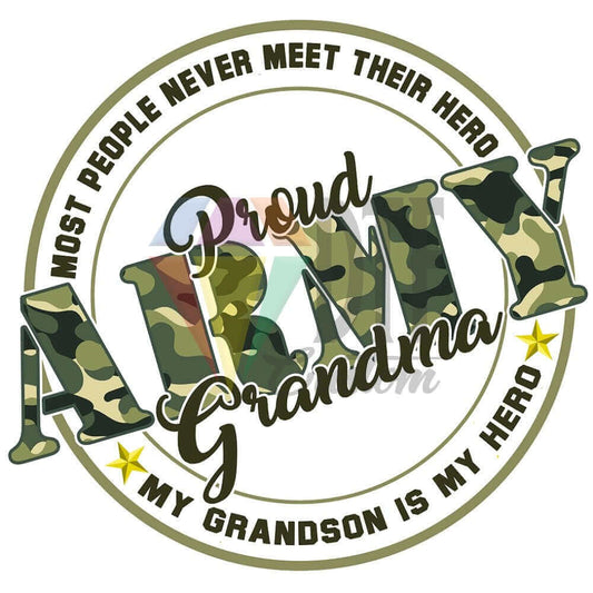 Proud Army Grandma DTF transfer design