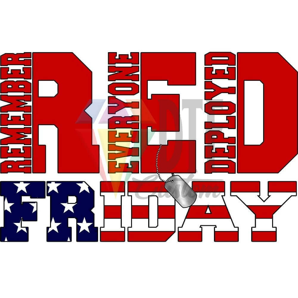 Red Friday - Red Blue White DTF transfer design