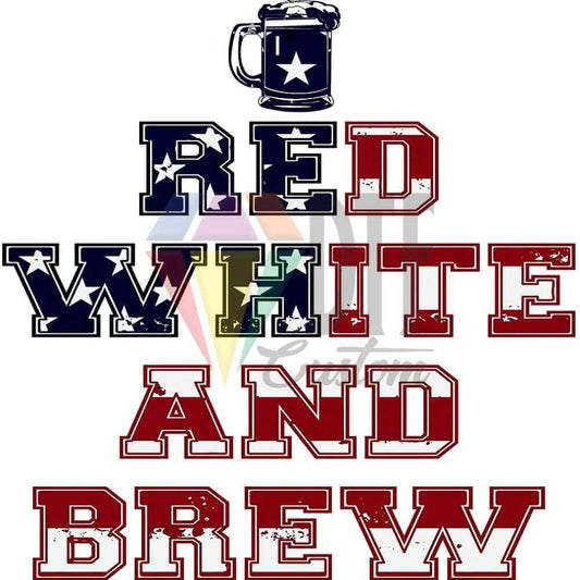 Red White and Brew DTF transfer design