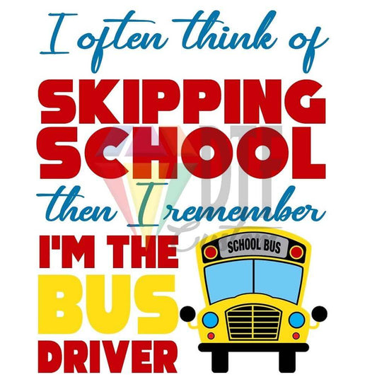 Skipping School Bus Driver DTF transfer design