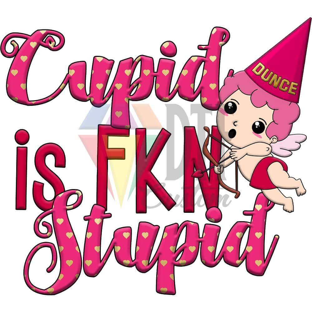 Stupid Cupid FKN DTF transfer design