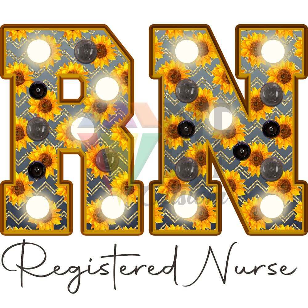 Sunflower Registered Nurse DTF transfer design