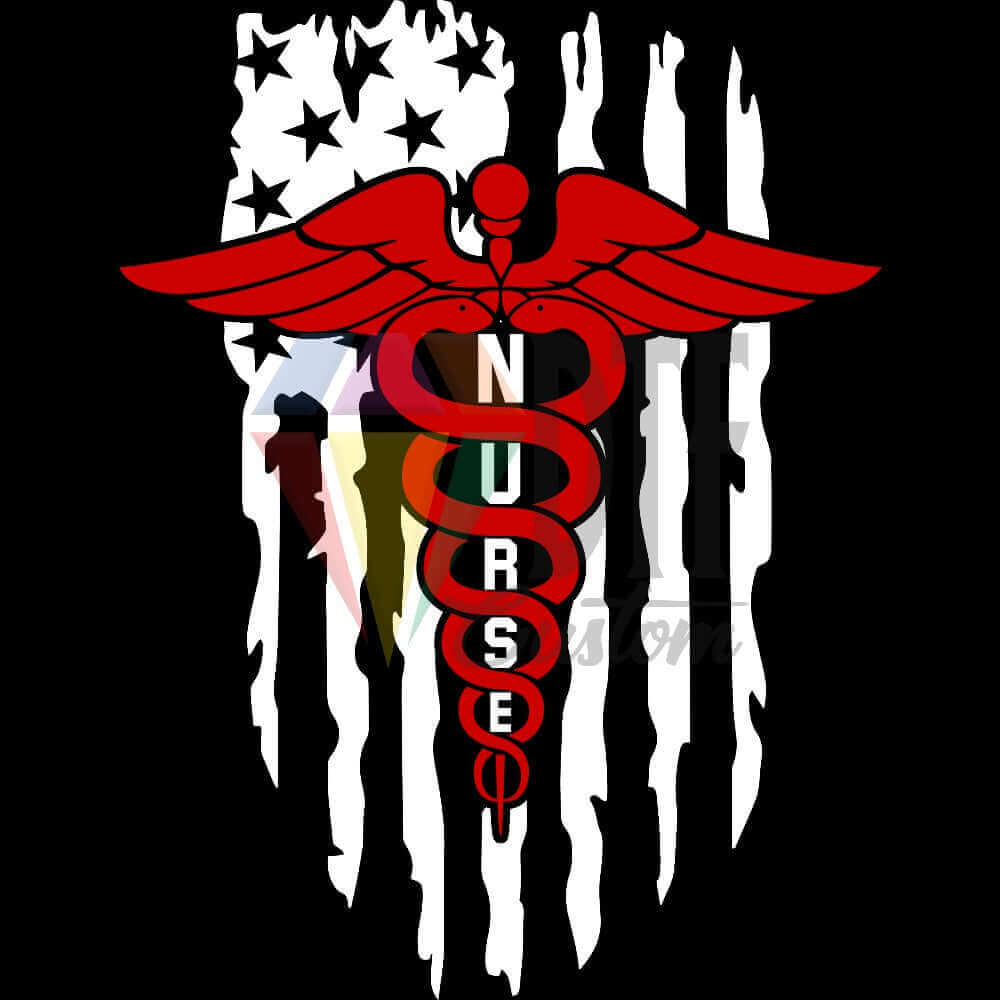 Nurse Flag DTF transfer design